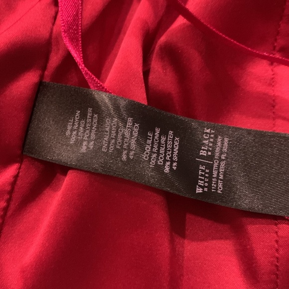 White House Black Market Bright Red Lace Straight Skirt Dress Women's Size 2 - Picture 9 of 10